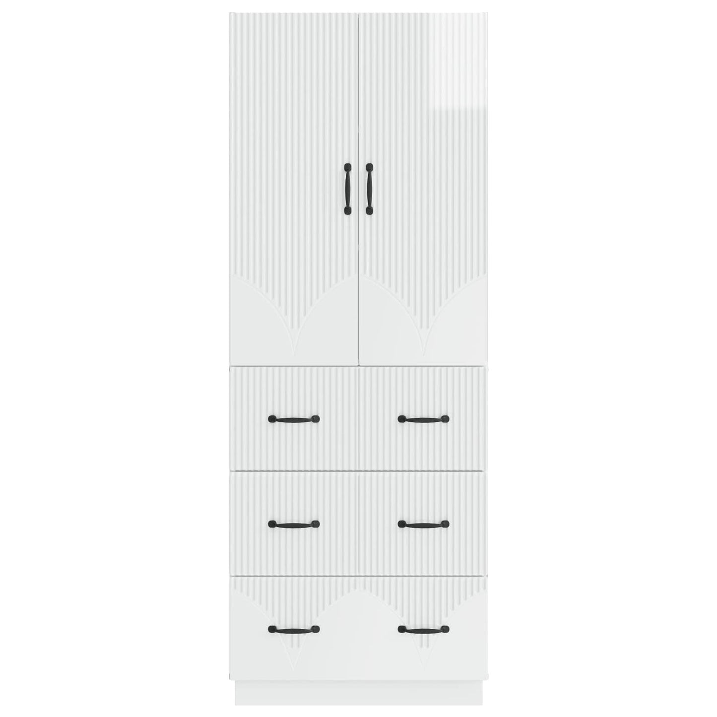 Cabinet Set 2 pcs High Gloss White 66 x 34.5 x 87 cm