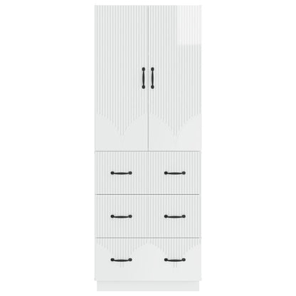 Cabinet Set 2 pcs High Gloss White 66 x 34.5 x 87 cm