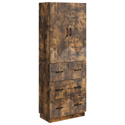 Cabinet Set 2 pcs Smoked Oak 66 x 34.5 x 87 cm Engineered Wood