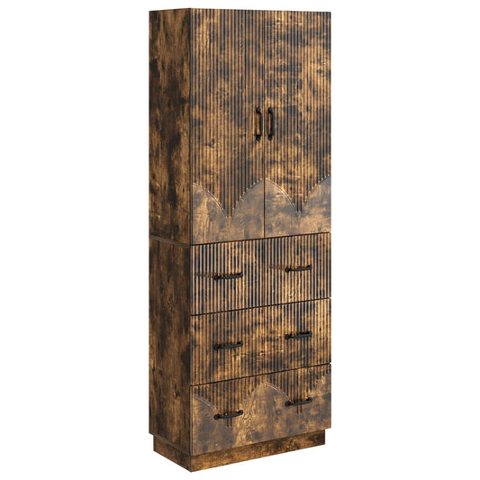 Cabinet Set 2 pcs 66 x 34.5 x 87 cm Engineered Wood Smoked Oak