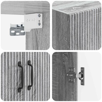 Cabinet Set 2 pcs 66 x 34.5 x 87 cm Engineered Wood Grey Sonoma