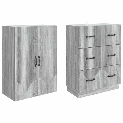 Cabinet Set 2 pcs Grey Sonoma 66 x 34.5 x 87 cm Engineered Wood