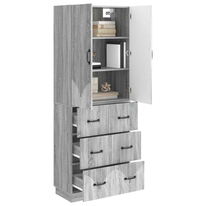 Cabinet Set 2 pcs Grey Sonoma 66 x 34.5 x 87 cm Engineered Wood