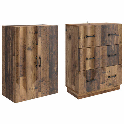 Cabinet Set 2 pcs Old Wood 66 x 34.5 x 87 cm Engineered Wood