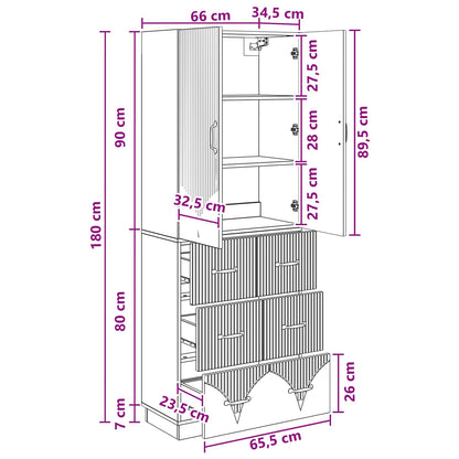 Cabinet Set 2 pcs Old Wood 66 x 34.5 x 87 cm Engineered Wood