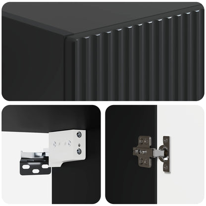 Cabinet Set 2 pcs 33 x 34.5 x 87 cm Engineered Wood Black