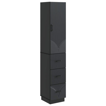 Cabinet Set 2 pcs Black 33 x 34.5 x 87 cm Engineered Wood