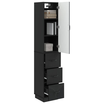 Cabinet Set 2 pcs Black 33 x 34.5 x 87 cm Engineered Wood