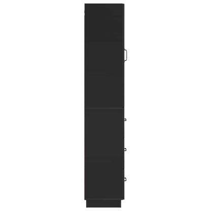 Cabinet Set 2 pcs Black 33 x 34.5 x 87 cm Engineered Wood