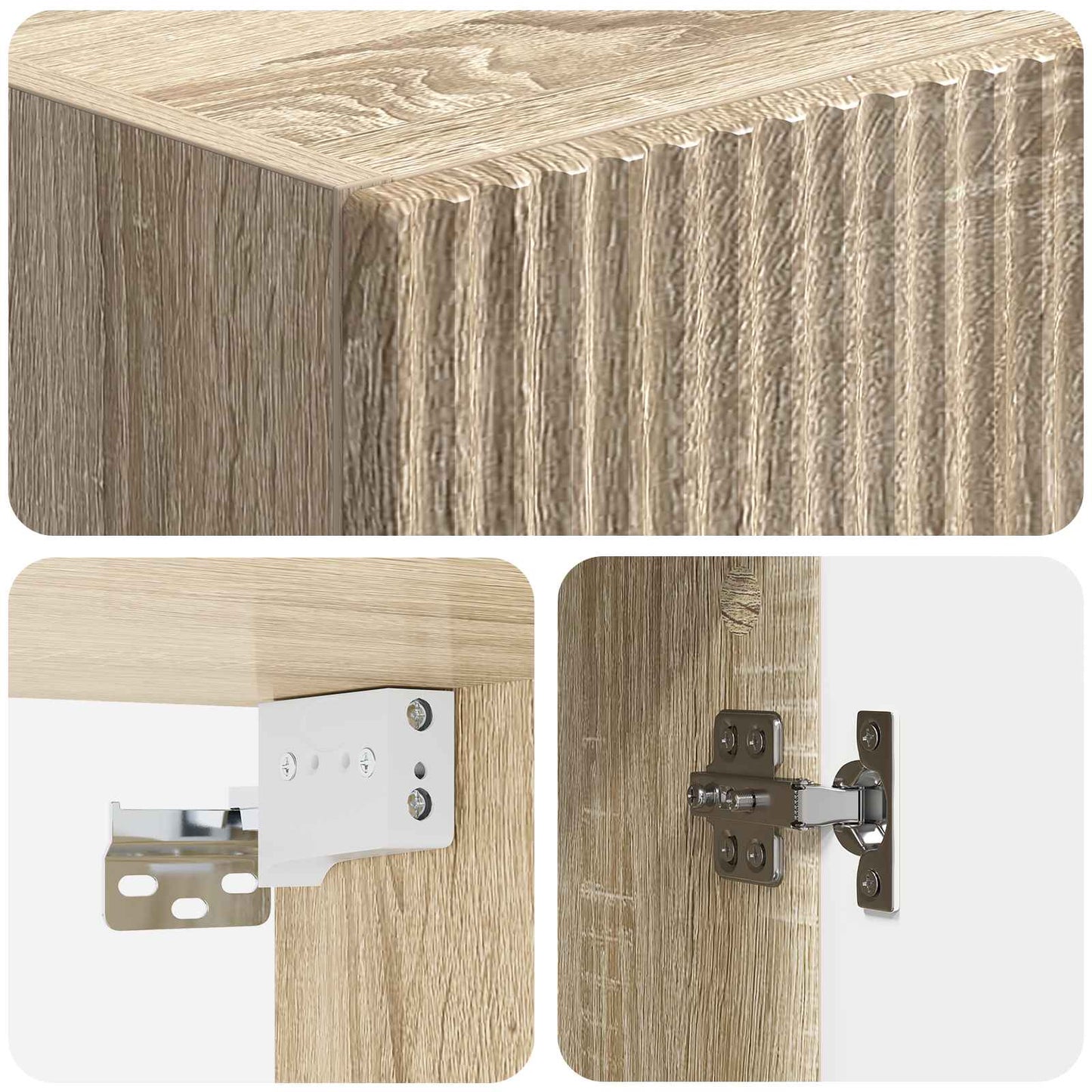 Cabinet Set 2 pcs 33 x 34.5 x 87 cm Engineered Wood Sonoma Oak