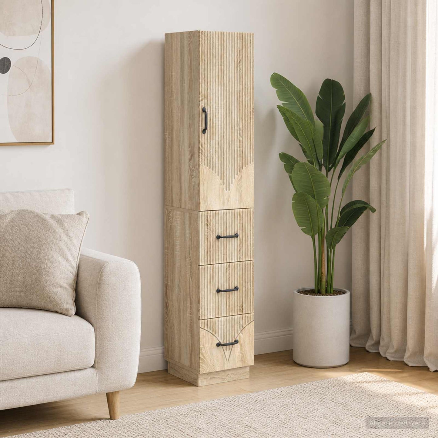 Cabinet Set 2 pcs 33 x 34.5 x 87 cm Engineered Wood Sonoma Oak