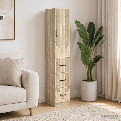 Cabinet Set 2 pcs 33 x 34.5 x 87 cm Engineered Wood Sonoma Oak