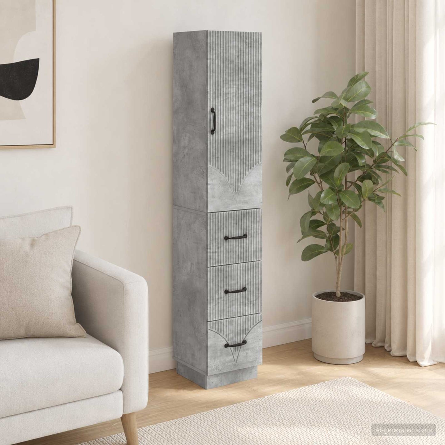 Cabinet Set 2 pcs 33 x 34.5 x 87 cm Engineered Wood