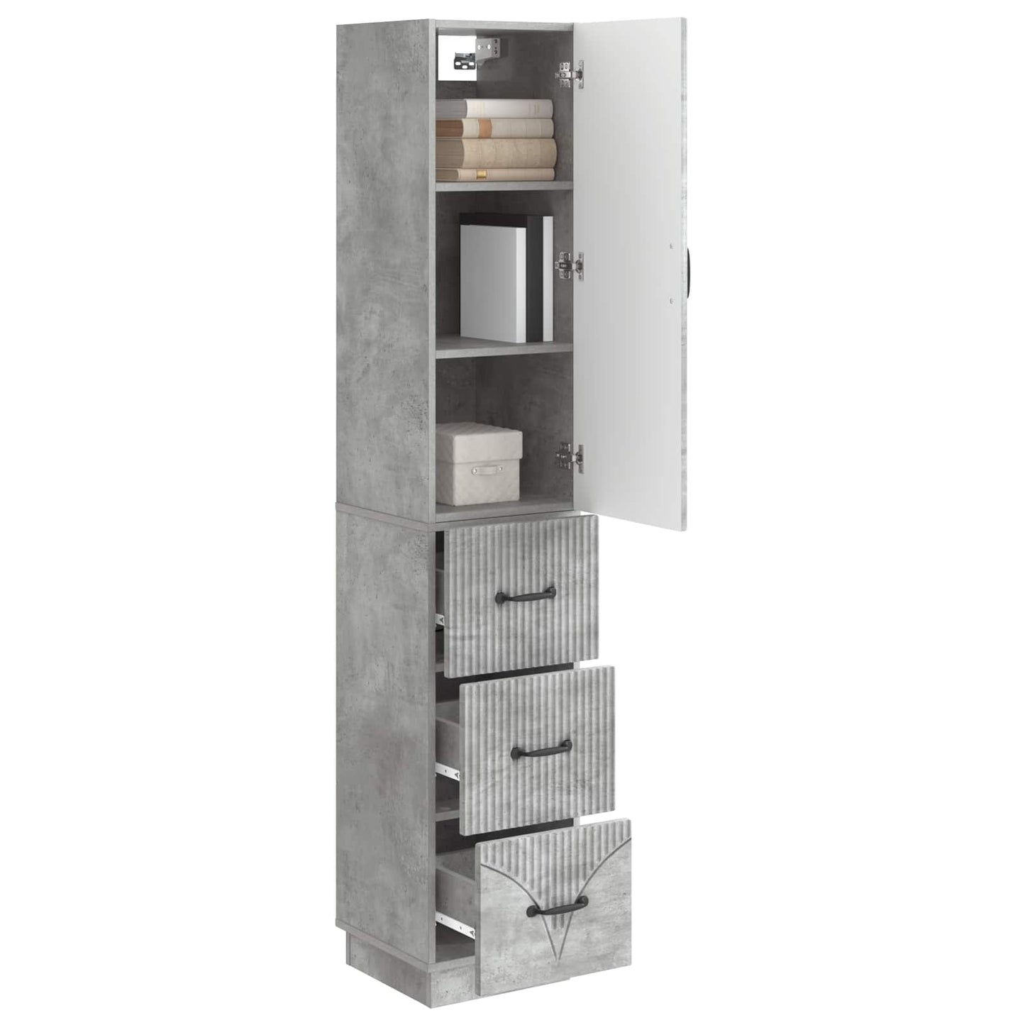 Cabinet Set 2 pcs Concrete Grey 33 x 34.5 x 87 cm