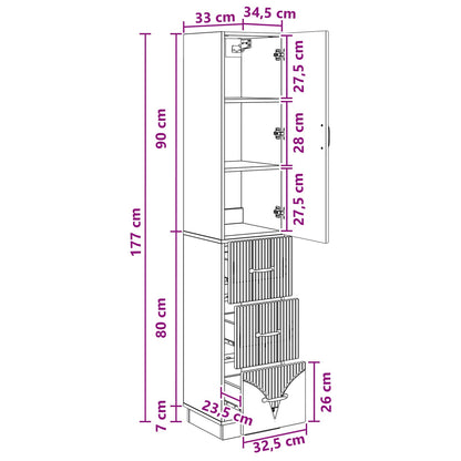 Cabinet Set 2 pcs Concrete Grey 33 x 34.5 x 87 cm