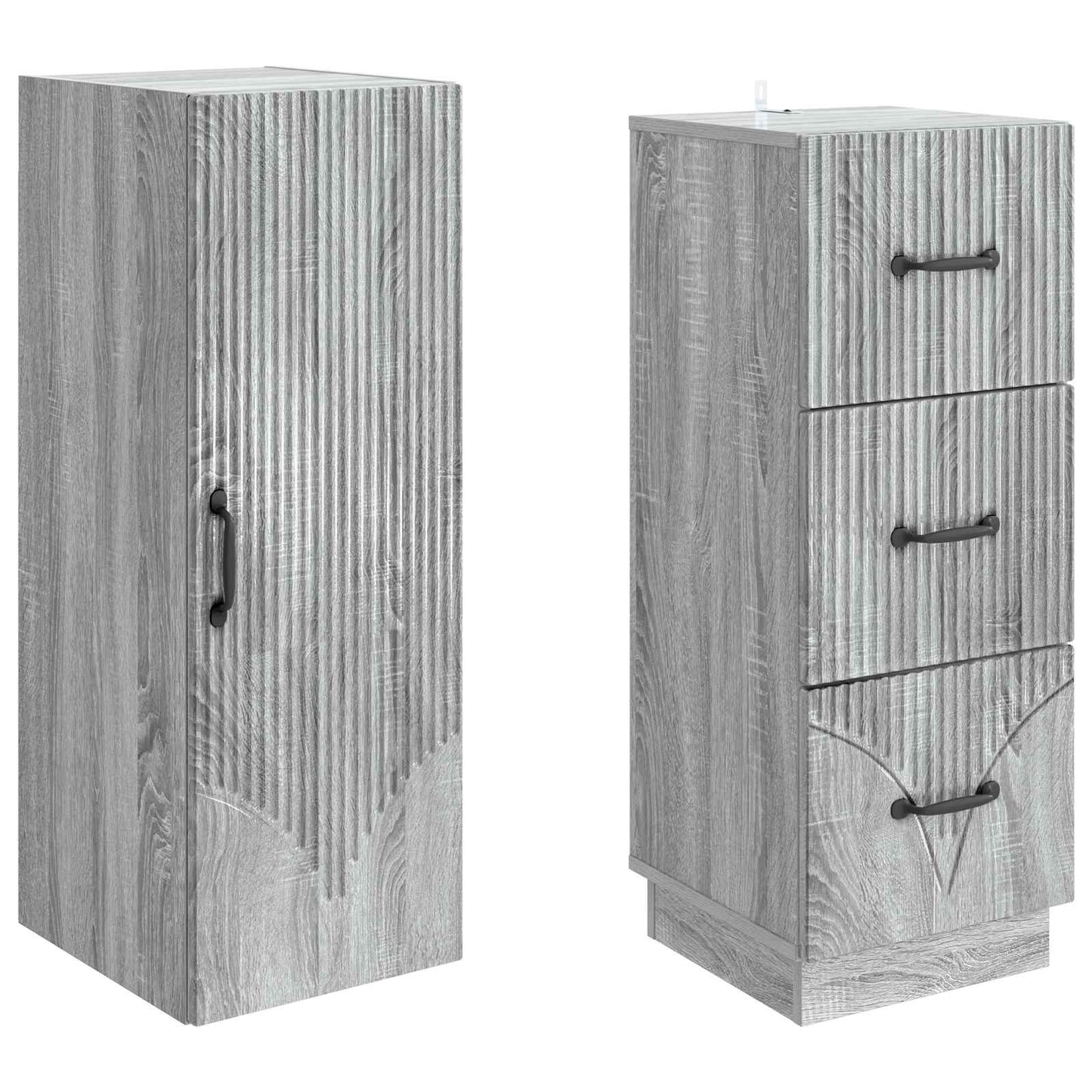 Cabinet Set 2 pcs Grey Sonoma 33 x 34.5 x 87 cm Engineered Wood