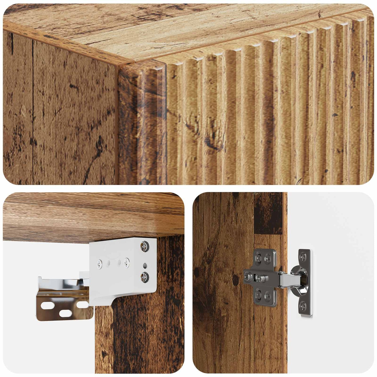 Cabinet Set 2 pcs 33 x 34.5 x 87 cm Engineered Wood Old Wood