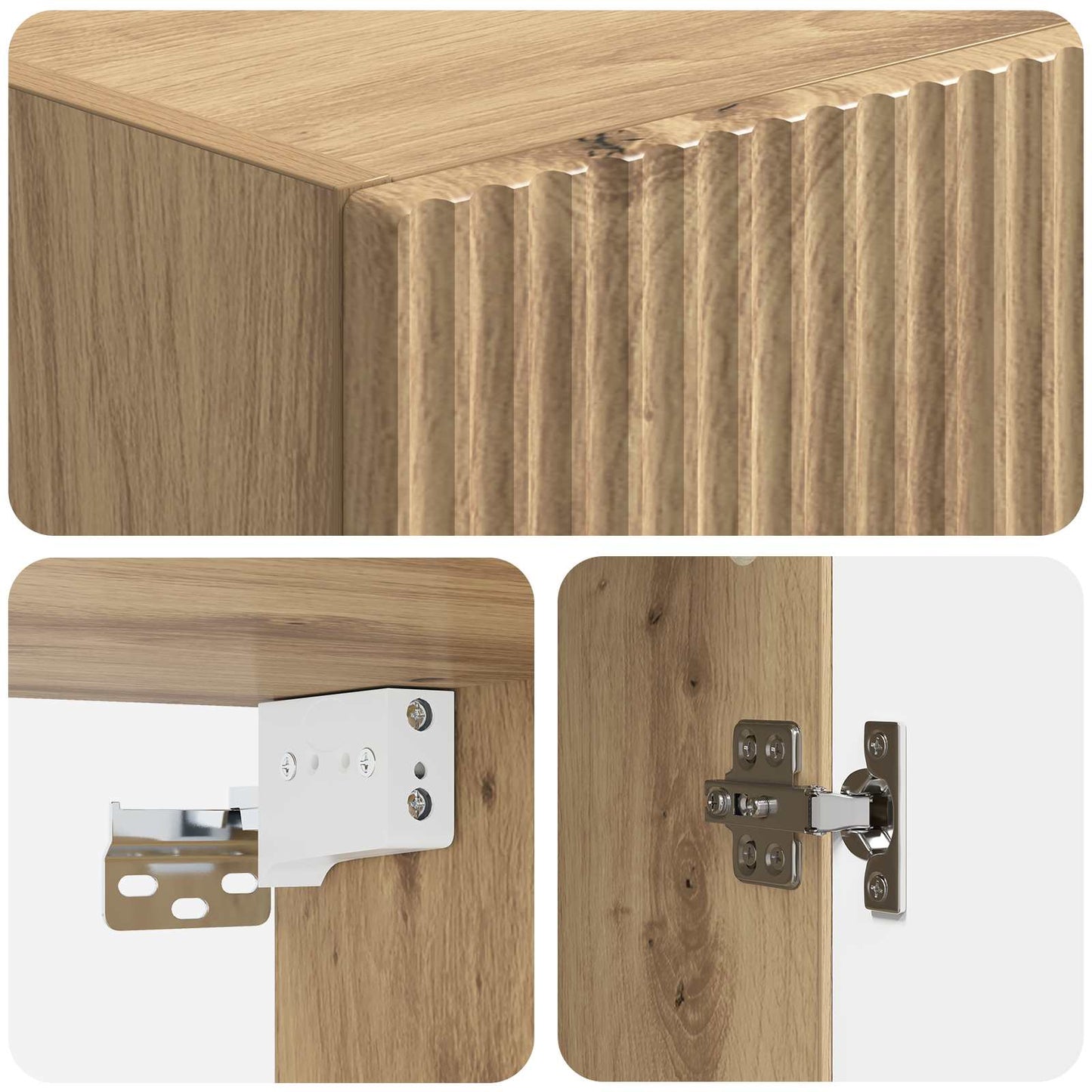 Cabinet Set 2 pcs 33 x 34.5 x 87 cm Engineered Wood Artisan Oak