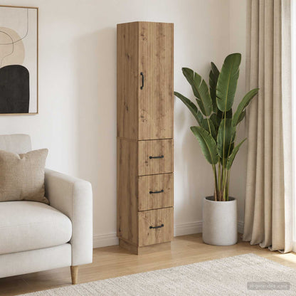 Cabinet Set 2 pcs 33 x 34.5 x 87 cm Engineered Wood Artisan Oak