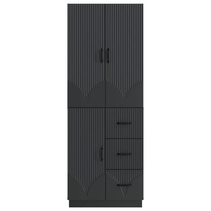 Cabinet Set 2 pcs Black Engineered Wood