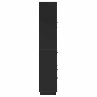 Cabinet Set 2 pcs Black Engineered Wood
