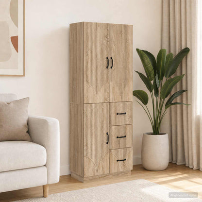 Cabinet Set 2 pcs Sonoma Oak Engineered Wood