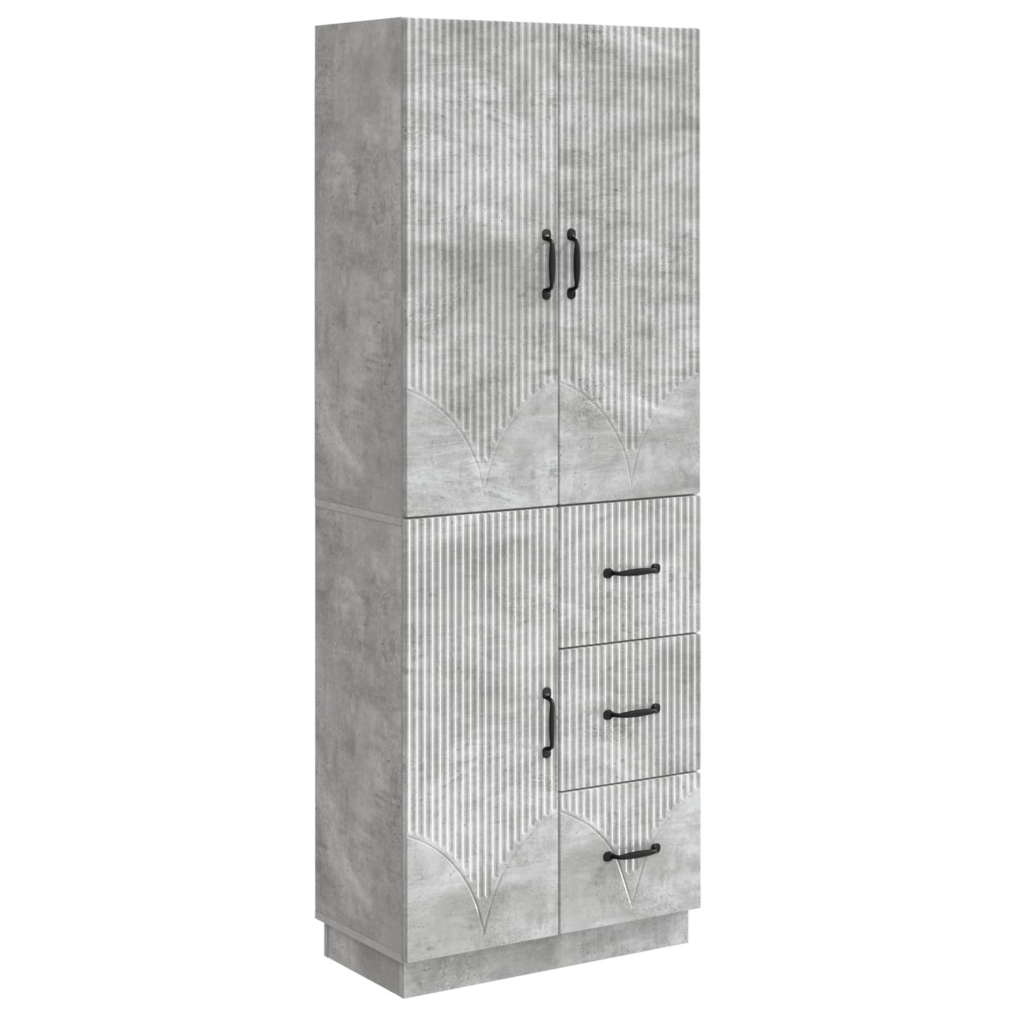 Cabinet Set 2 pcs Concrete Grey Engineered Wood