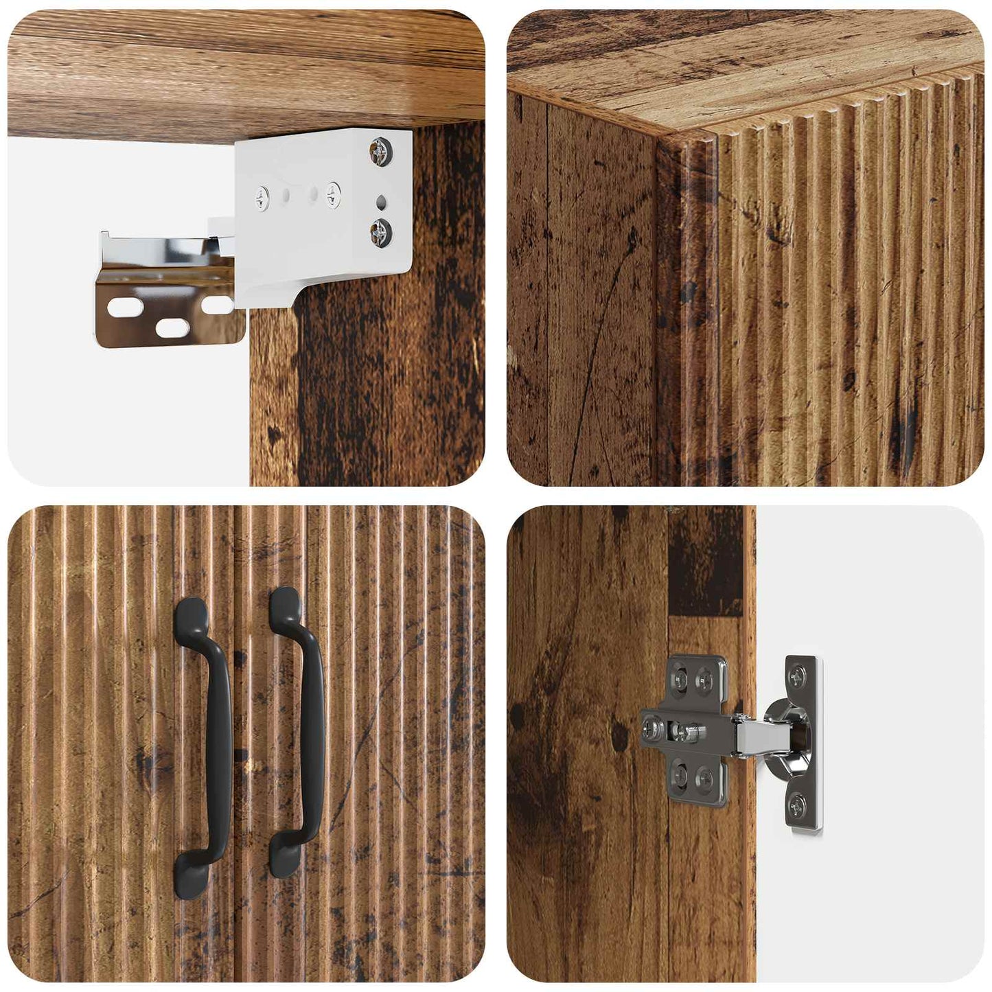 Cabinet Set 2 pcs Old Wood Engineered Wood