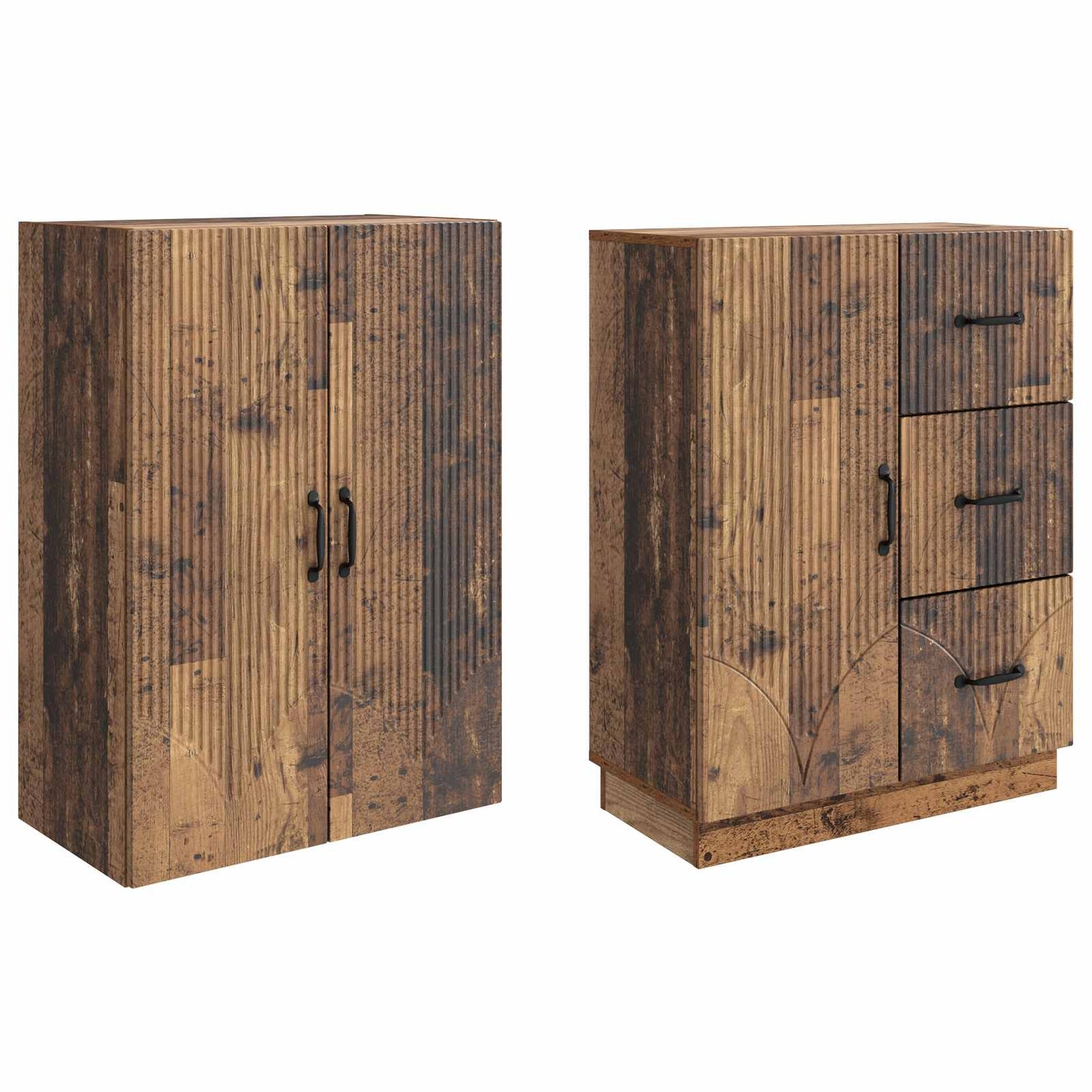 Cabinet Set 2 pcs Old Wood Engineered Wood