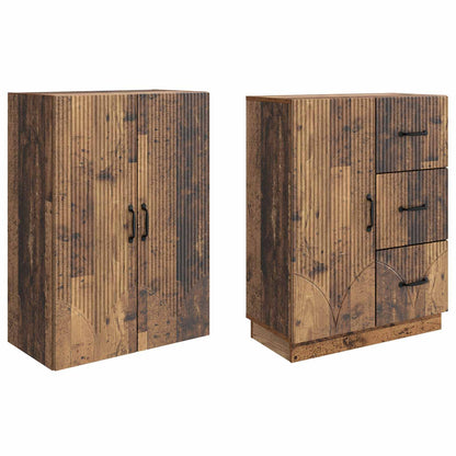 Cabinet Set 2 pcs Old Wood Engineered Wood