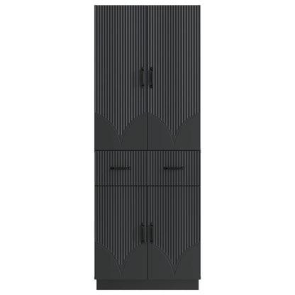 Cabinet Set 2 pcs Black Engineered Wood