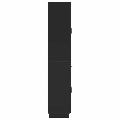 Cabinet Set 2 pcs Black Engineered Wood
