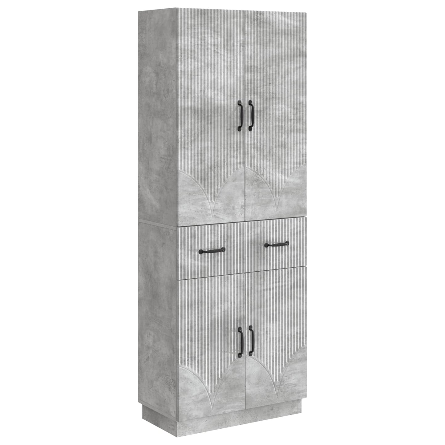 Cabinet Set 2 pcs Concrete Grey Engineered Wood
