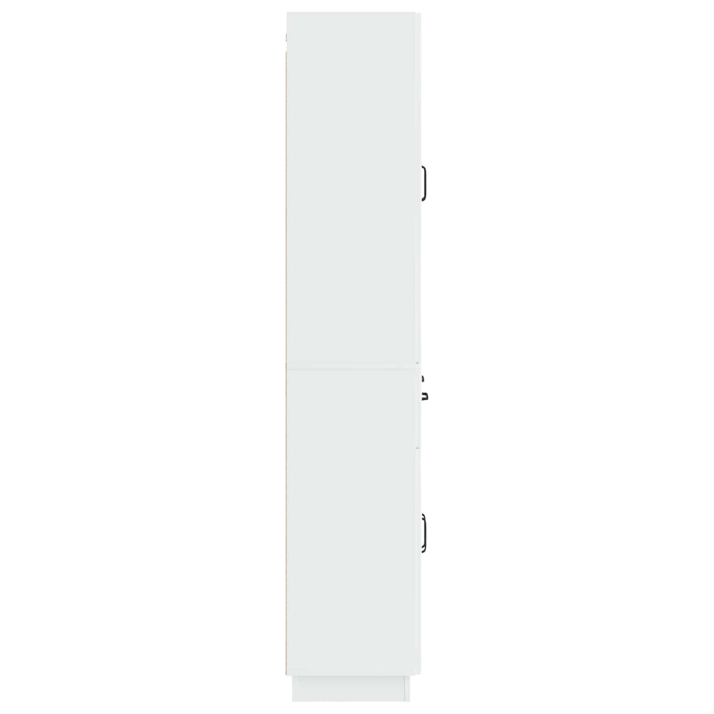 Cabinet Set 2 pcs High Gloss White Engineered Wood