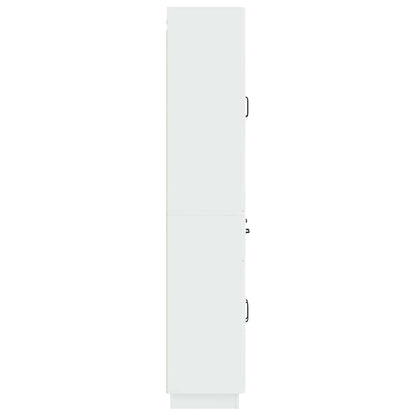 Cabinet Set 2 pcs High Gloss White Engineered Wood