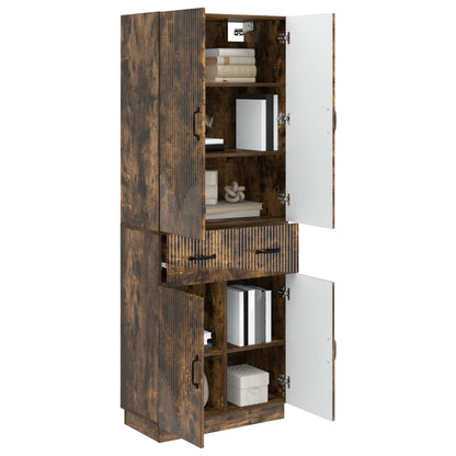 Cabinet Set 2 pcs Smoked Oak Engineered Wood