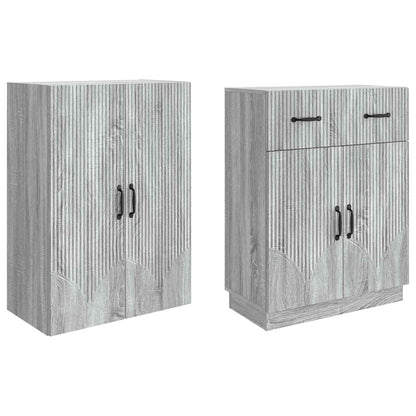 Cabinet Set 2 pcs Grey Sonoma Engineered Wood