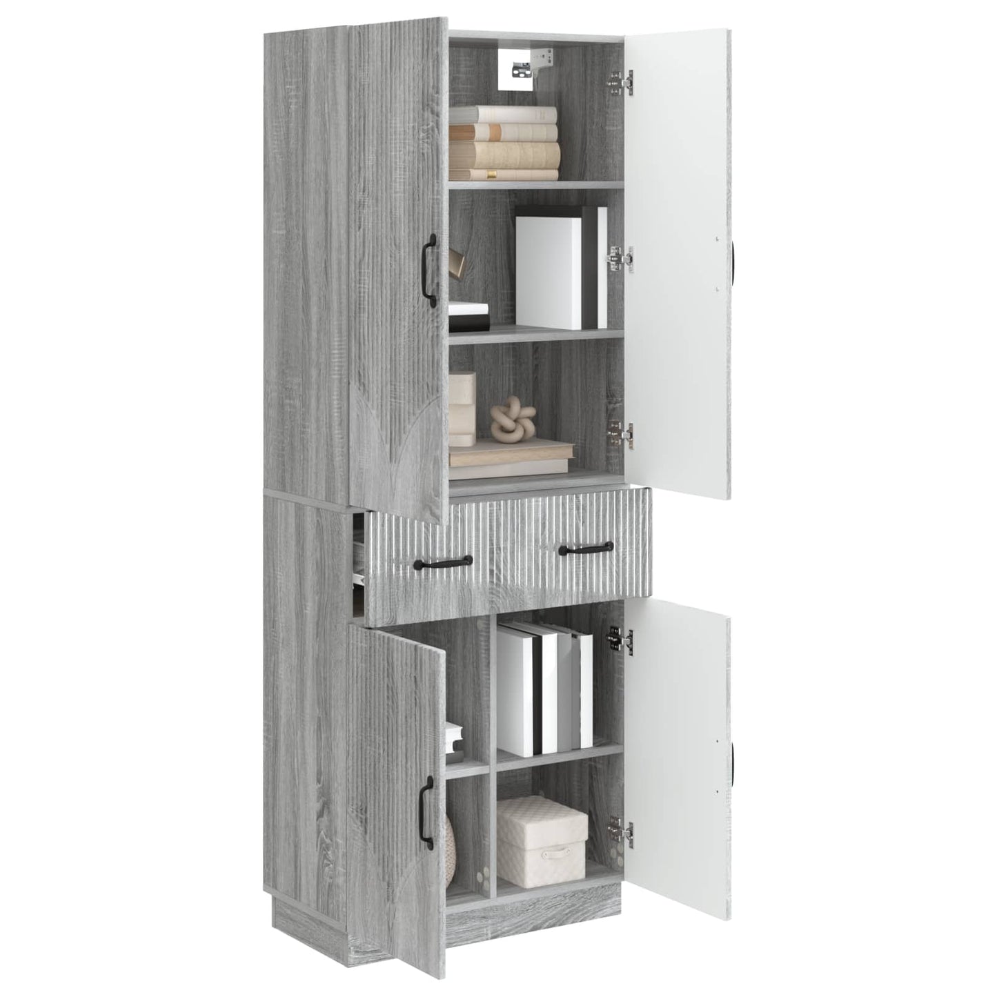Cabinet Set 2 pcs Grey Sonoma Engineered Wood