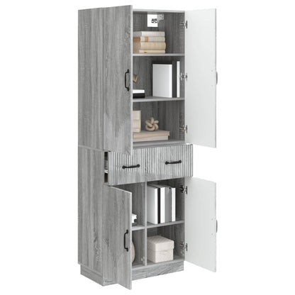 Cabinet Set 2 pcs Grey Sonoma Engineered Wood