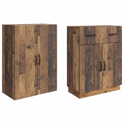 Cabinet Set 2 pcs Old Wood Engineered Wood