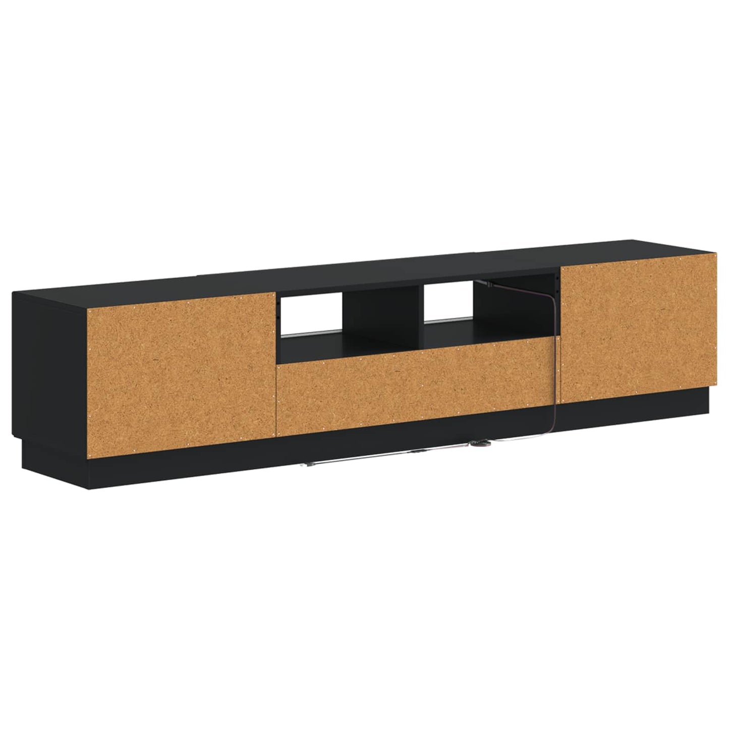 5 Piece LED TV Cabinet Black Engineered Wood