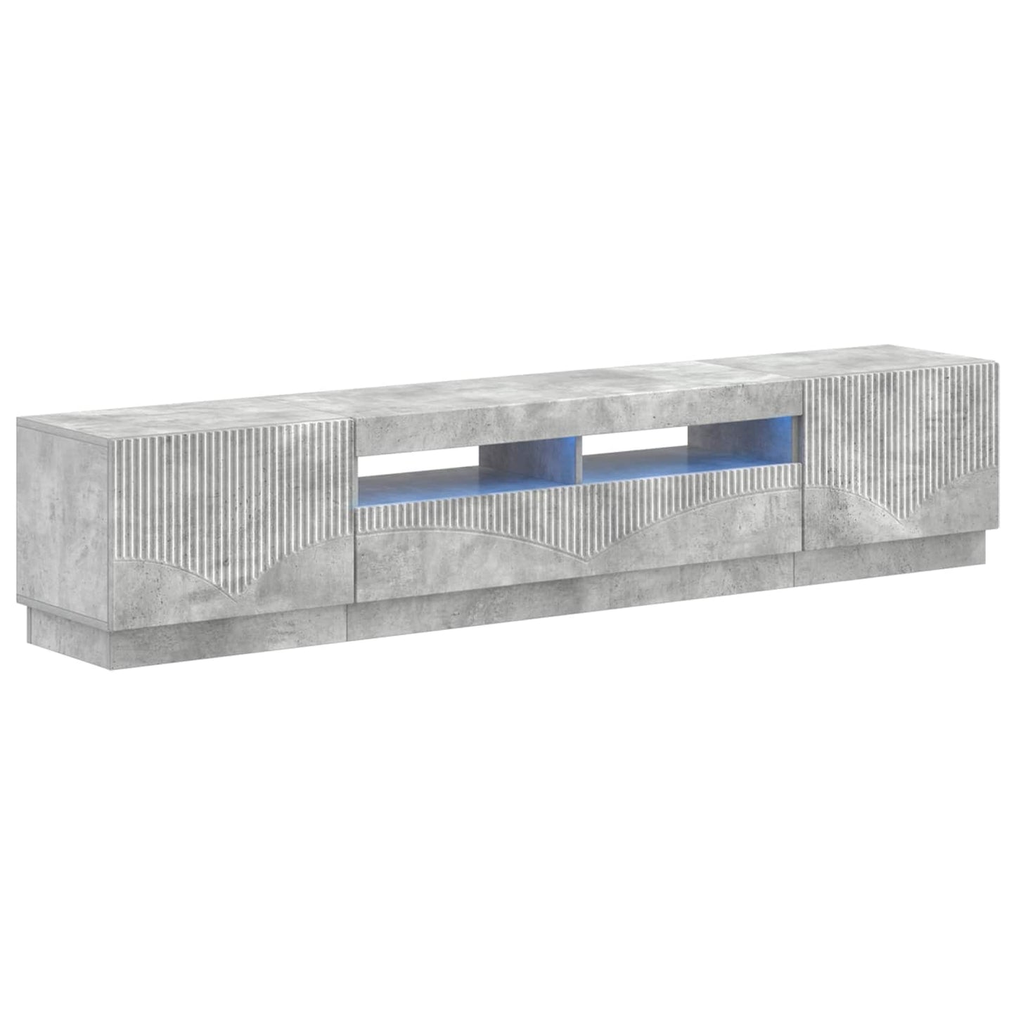 5 Piece LED TV Cabinet Concrete Grey Engineered Wood