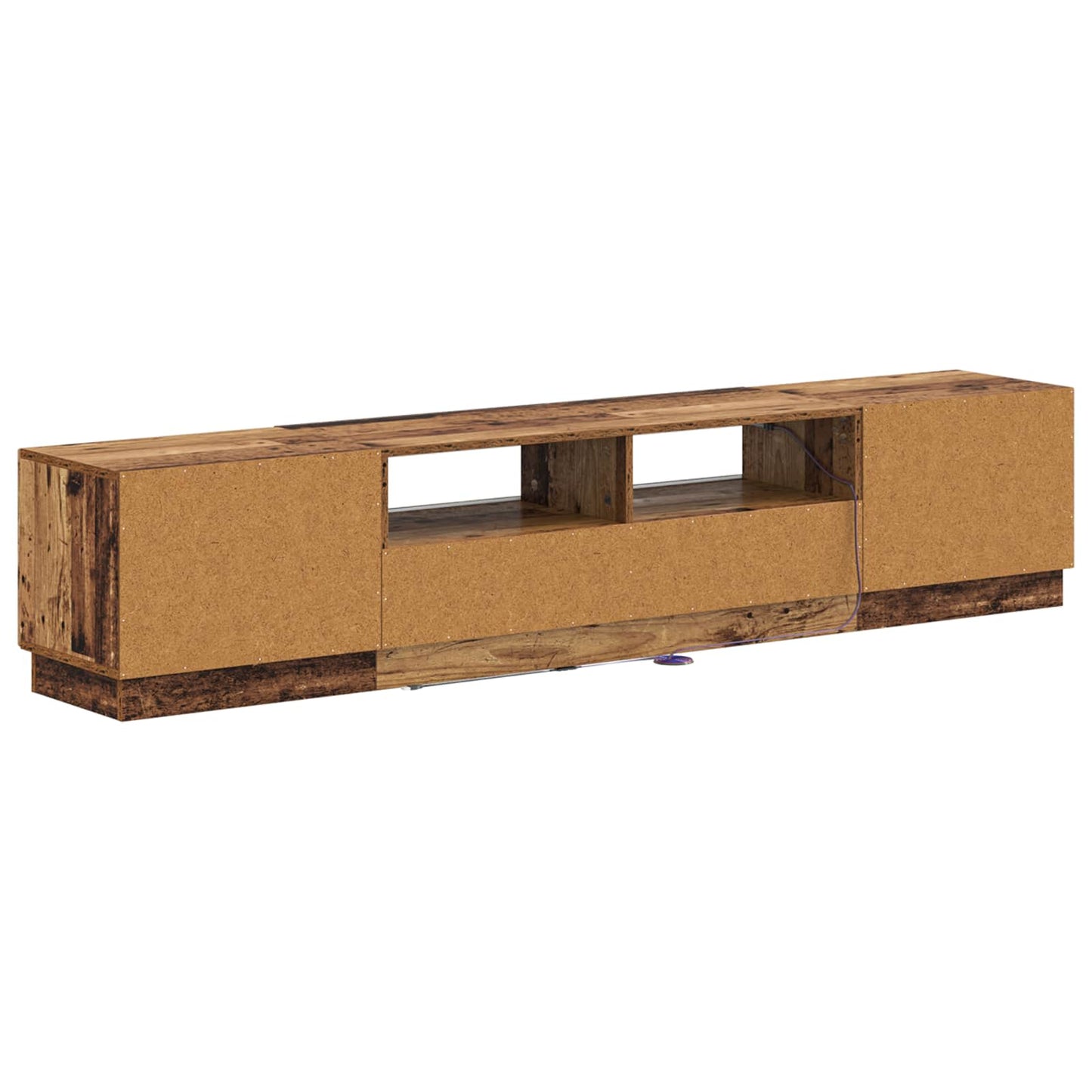 5 Piece LED TV Cabinet Old Wood Engineered Wood