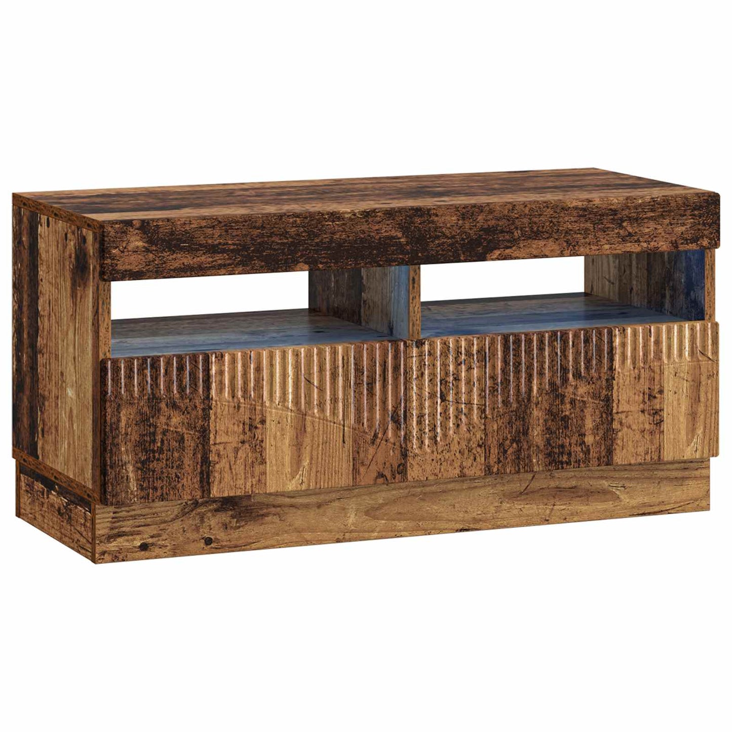 5 Piece LED TV Cabinet Old Wood Engineered Wood