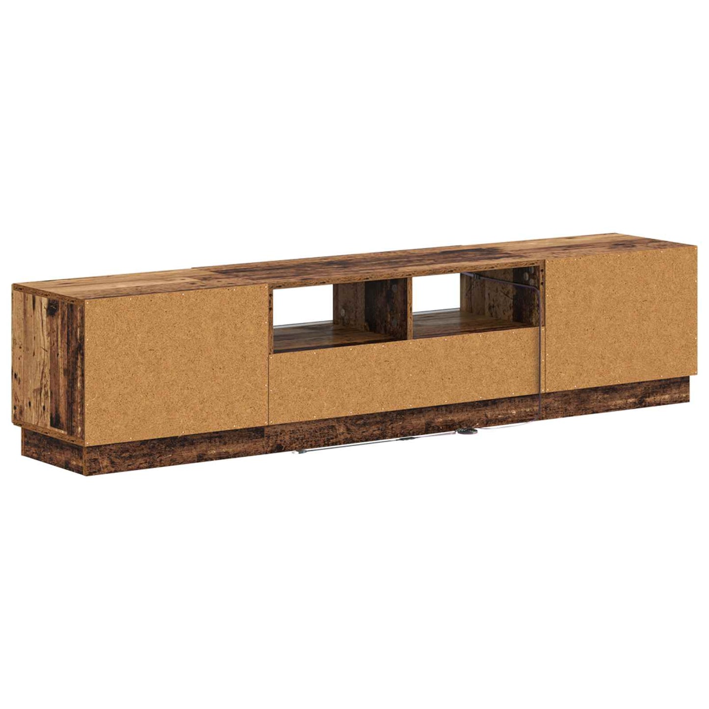 5 Piece LED TV Cabinet Old Wood Engineered Wood