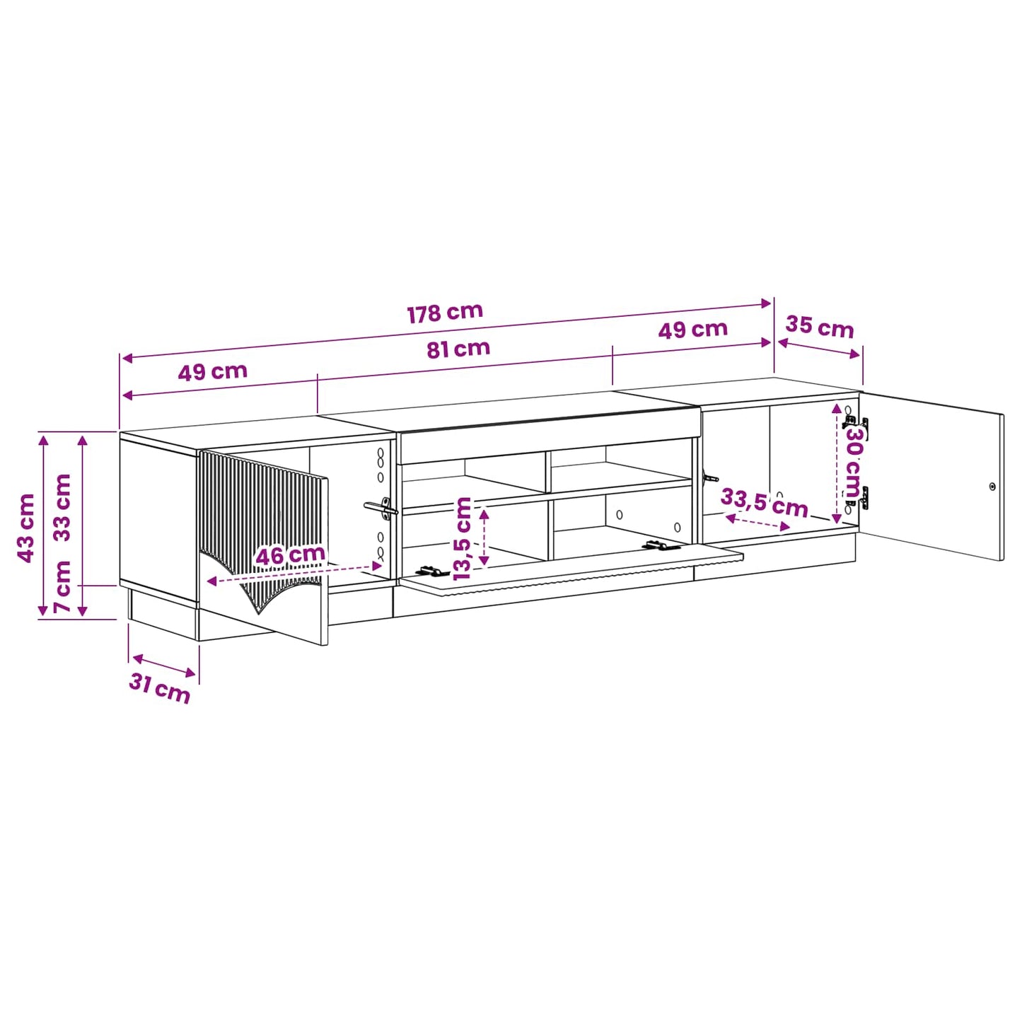 5 Piece LED TV Cabinet Artisan Oak Engineered Wood