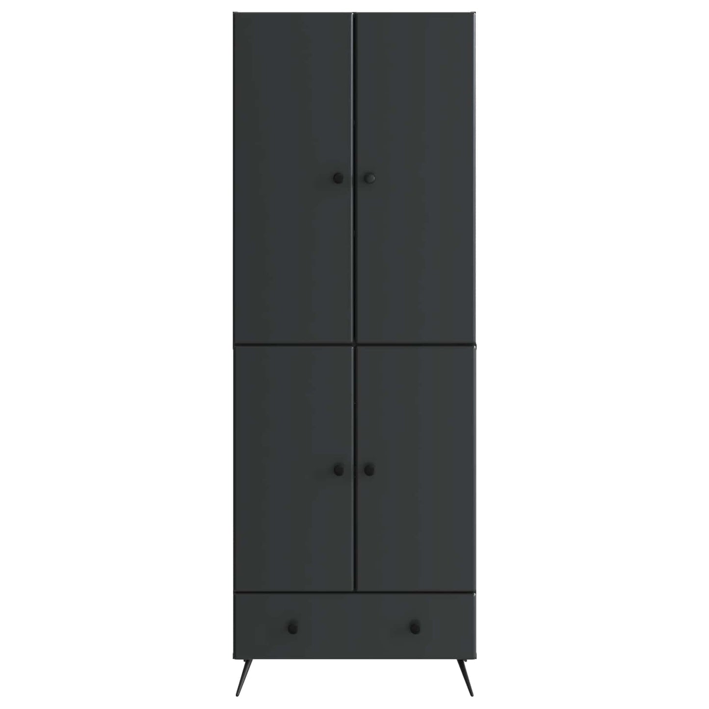 Cabinet Set 2 pcs Black Engineered Wood