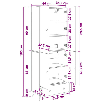 Cabinet Set 2 pcs Black Engineered Wood