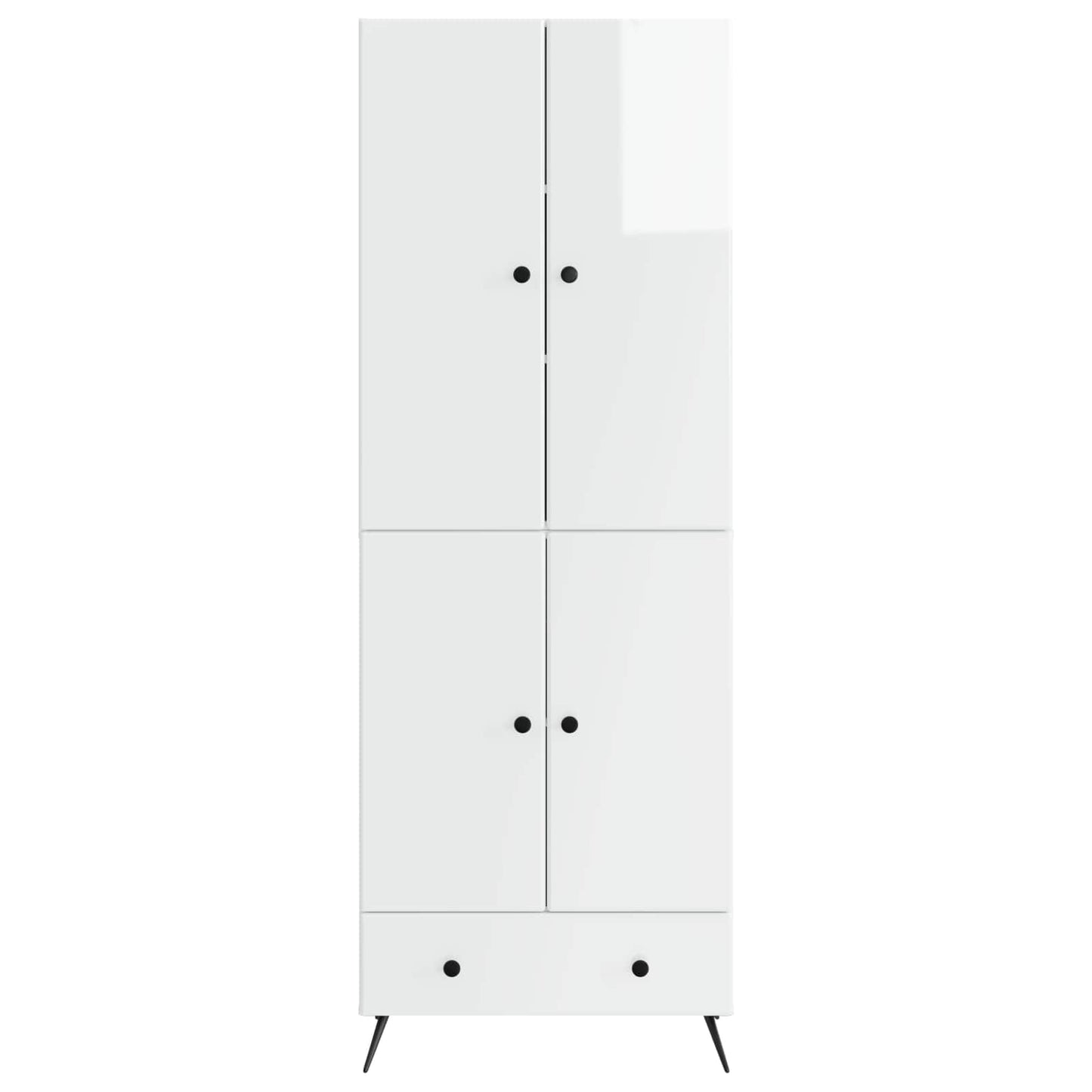 Cabinet Set 2 pcs High Gloss White Engineered Wood