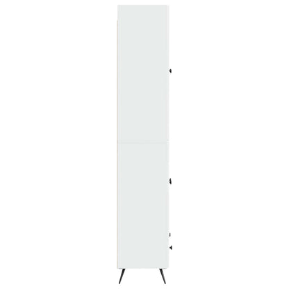 Cabinet Set 2 pcs High Gloss White Engineered Wood